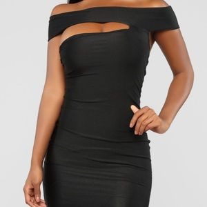 Fashion Nova black off the shoulder mini dress